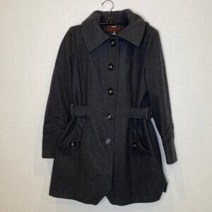 Miss Sixty Winter Trench Coat Retro Y2K Flared Button Closure EUC Sz M Women’s